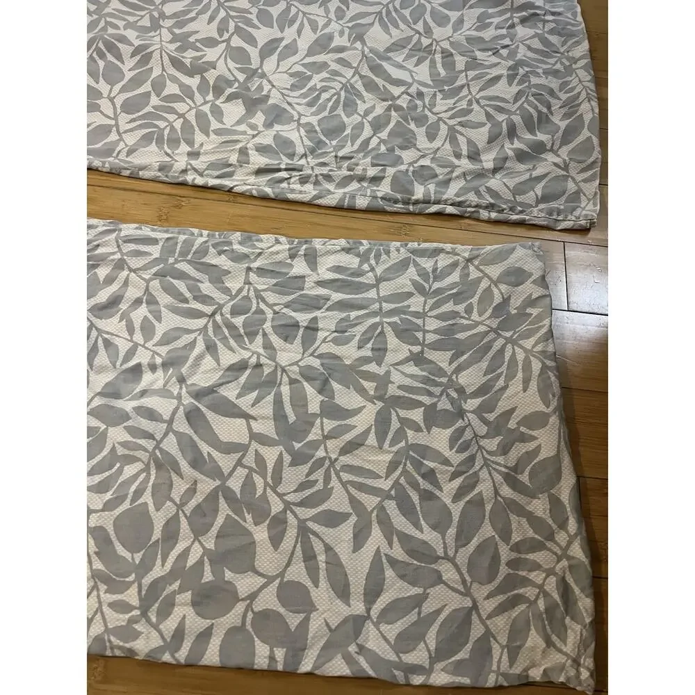 CALVIN KLEIN King Shams Madeira Bamboo Leaf A Pair 100% Combed Cotton